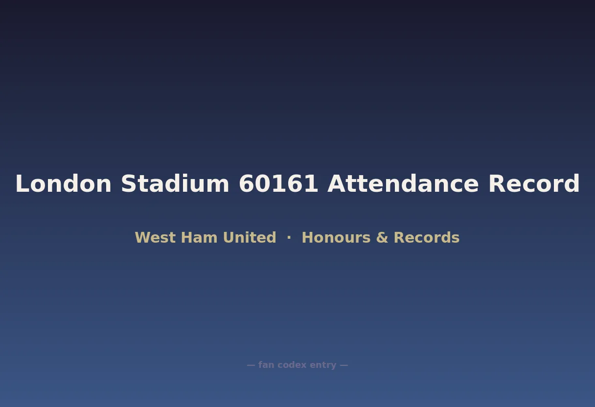 London Stadium 60161 Attendance Record