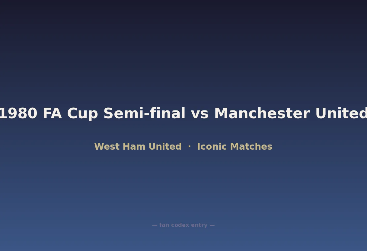 1980 FA Cup Semi-final vs Manchester United
