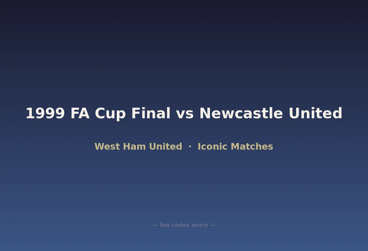 1999 FA Cup Final vs Newcastle United