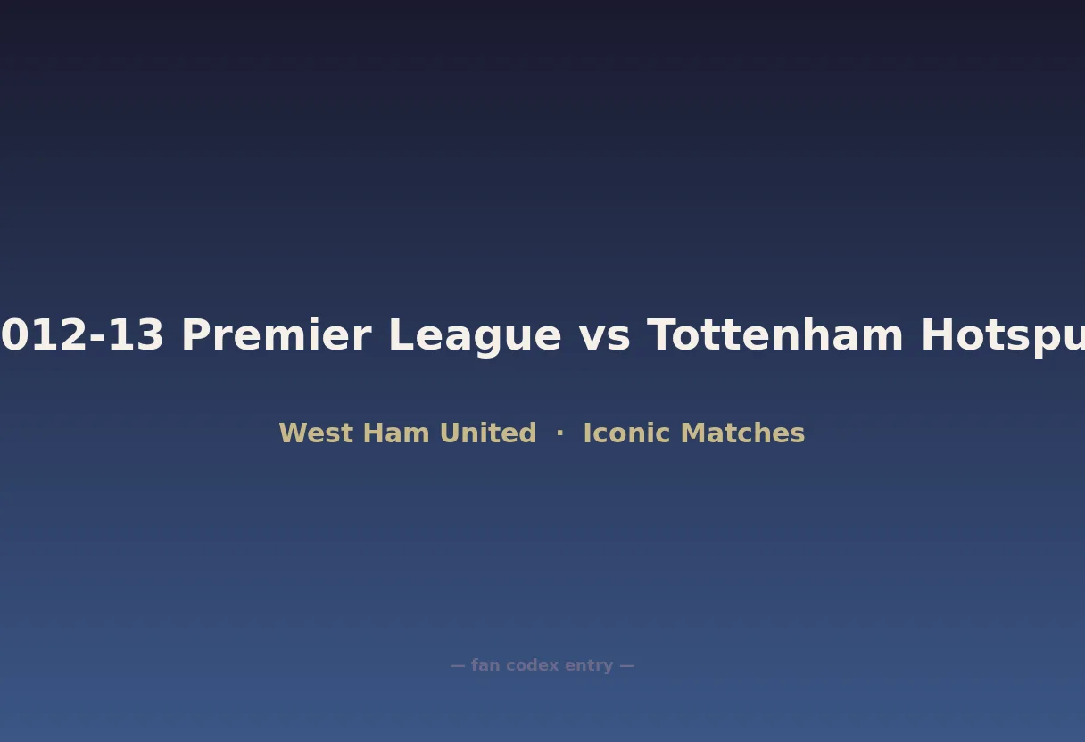 2012-13 Premier League vs Tottenham Hotspur