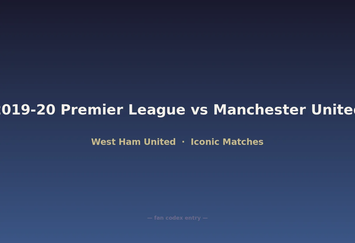 2019-20 Premier League vs Manchester United