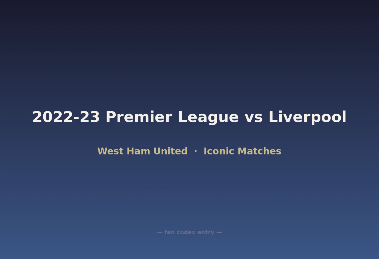 2022-23 Premier League vs Liverpool