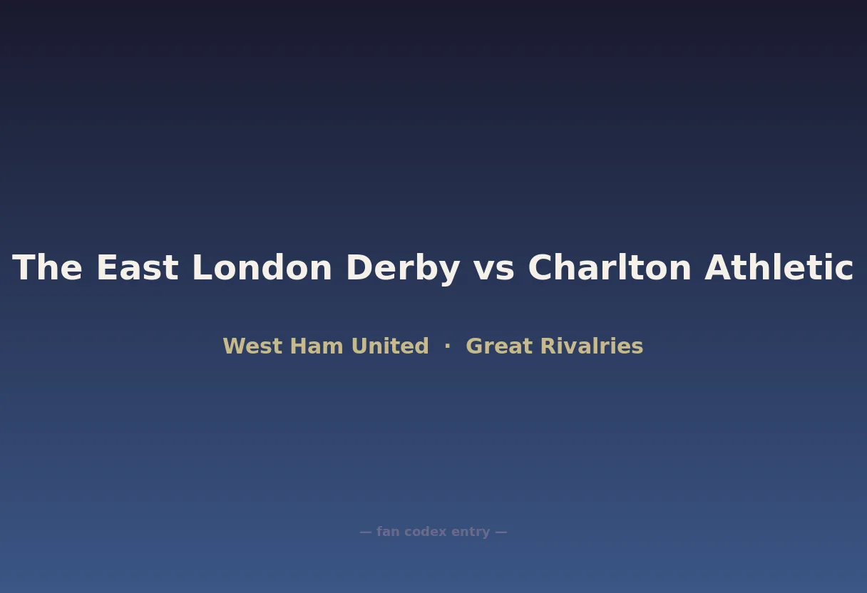The East London Derby vs Charlton Athletic