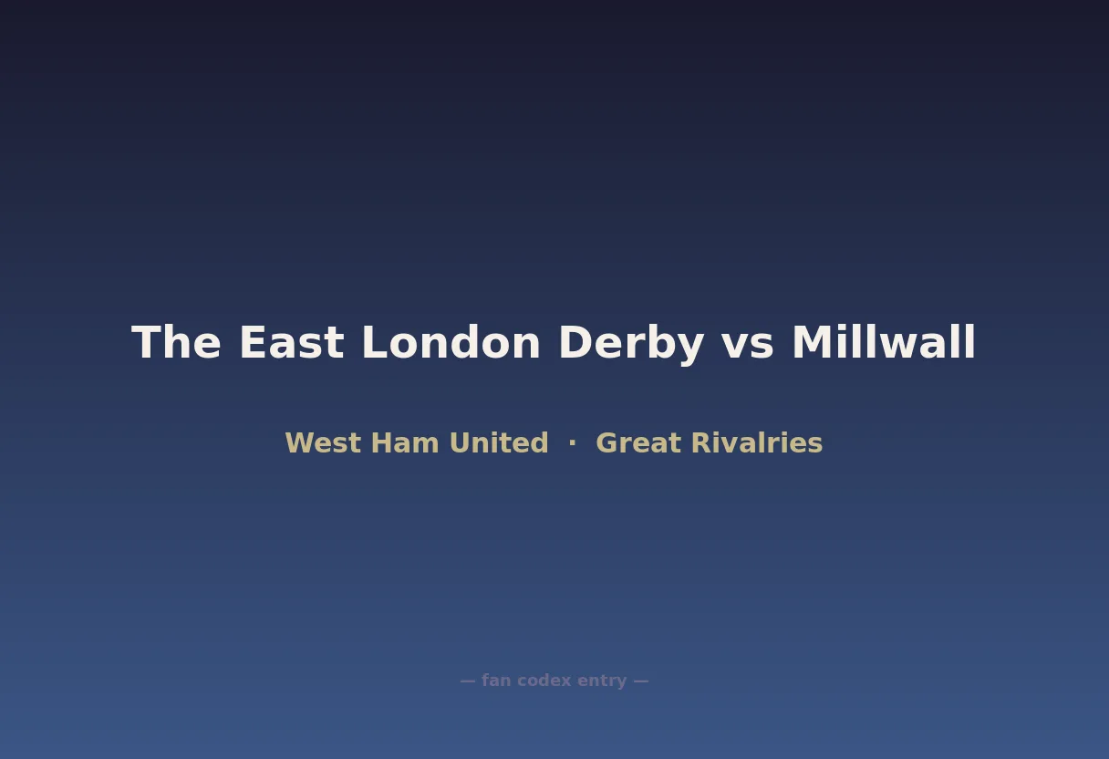 The East London Derby vs Millwall